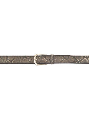 b.belt Sabia Gürtel Leder dunkelgrau-goldmetallic