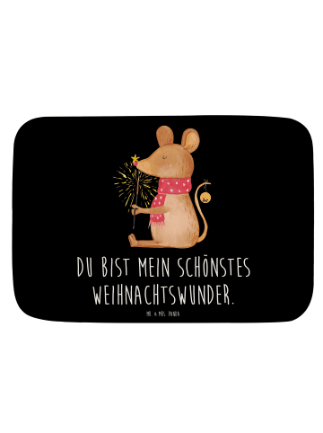 Mr. & Mrs. Panda Badematte Maus Weihnachten mit Spruch in Schwarz