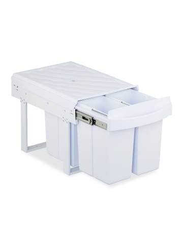 relaxdays Einbaumülleimer in Weiß - 4x 8 l