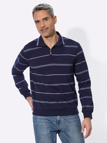 Sieh an! Sweatshirt in marine-lavendel-geringelt