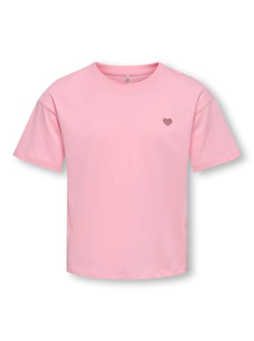 KIDS ONLY T-Shirt KOGMAIKEN LIFE CROPHEART TOP in romance rose