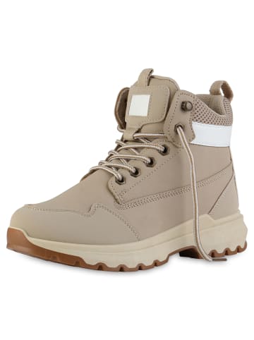 VAN HILL Worker Boots Sofia in Beige