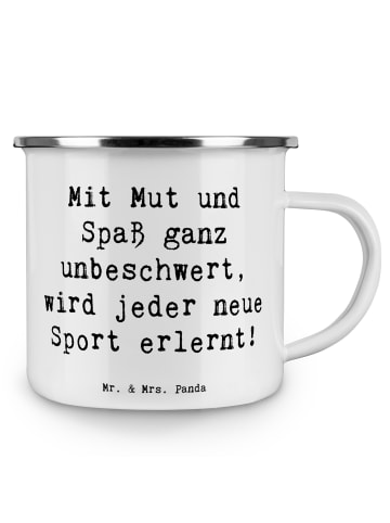 Mr. & Mrs. Panda Kaffeebecher Spruch Neue Sportart versuchen mit... in Weiß