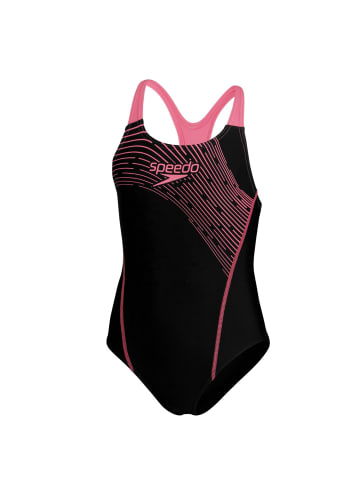 Speedo Medley Logo Badeanzug Mädchen in Schwarz
