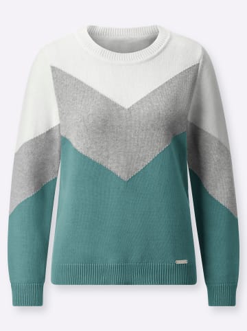 WITT WEIDEN Pullover in jade-hellgrau-meliert