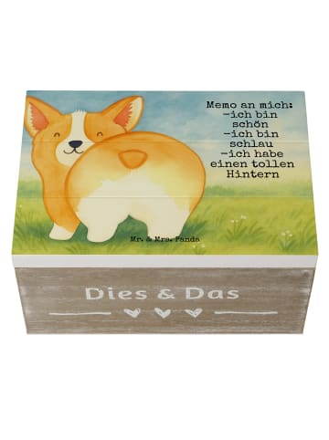 Mr. & Mrs. Panda Box Corgi Po Design mit Spruch in Weiß