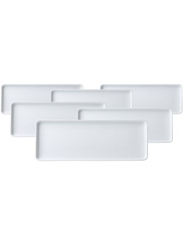 Ritzenhoff & Breker 6er Set Servierplatten Skagen 20,5 x 7,5 cm in weiß