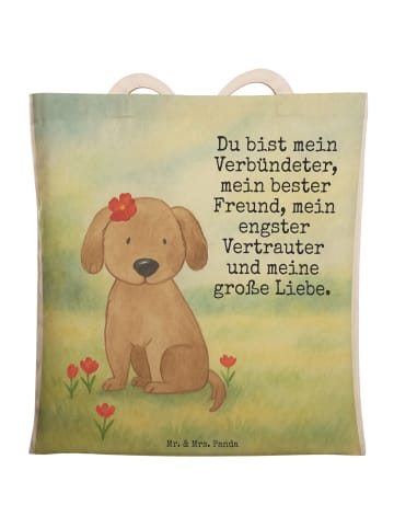 Mr. & Mrs. Panda Einkaufstasche Hund Dame Design mit Spruch in Weiß