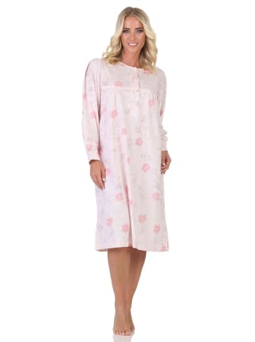 NORMANN Langarm Nachthemd klassische Design Knopfleiste am Hals - 88989 in rosa