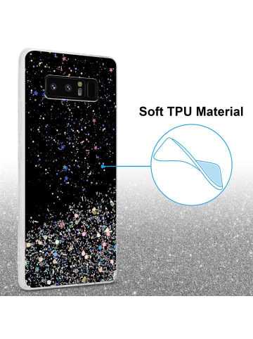 cadorabo Hülle für Samsung Galaxy NOTE 8 Glitter in Schwarz mit Glitter