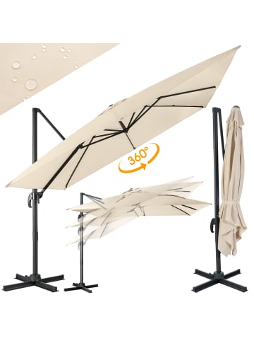 COSTWAY Sonnenschirm 300x300cm in Beige