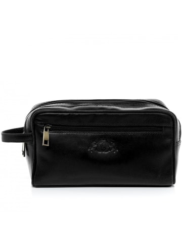 SID & VAIN Leder-Kulturtasche Leder Kulturtasche Unisex GATWICK in schwarz