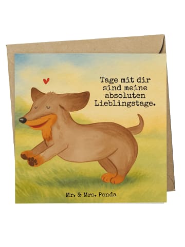 Mr. & Mrs. Panda Deluxe Karte Hund Dackel Design mit Spruch in Weiß