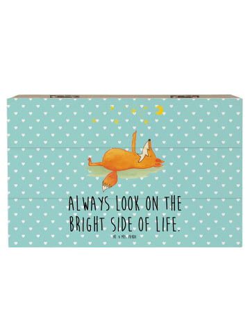 Mr. & Mrs. Panda Erinnerungskiste Fuchs Sterne mit Spruch in Türkis Pastell