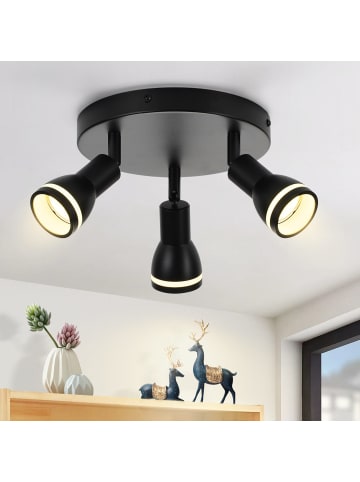ZMH Deckenleuchte in schwarz 3-flammig GU10 moderne Deckenspots Max.25W