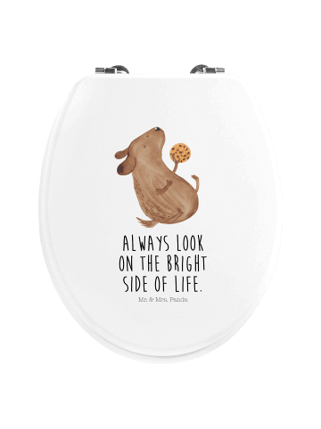 Mr. & Mrs. Panda Gütetoilettensitz Hund Keks mit Spruch in Weiß