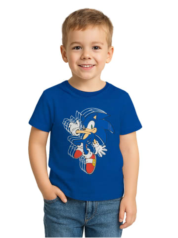 Sonic 2er Pack Sonic the Hedgehog T-Shirt Oberteil Shirt kurzärmlig in blau/weiß
