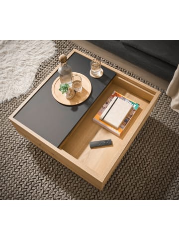 Furn.Design Couchtisch in Evoke Eiche, Graphit grau 75 x 75 cm, Wohnzimmertisch mit Stauraum