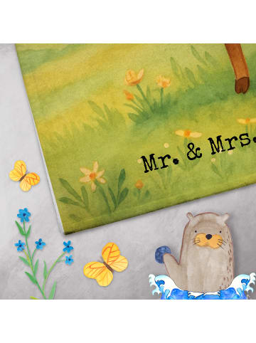 Mr. & Mrs. Panda Handtuch Sternzeichen Widder Design mit Spruch in Weiß