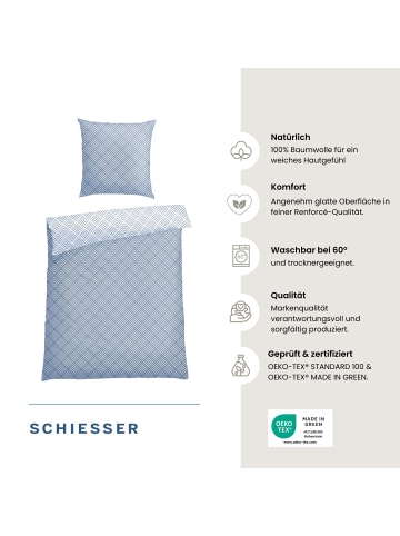 Schiesser Renforcé-Bettwäsche-Set Mabel in Hellblau
