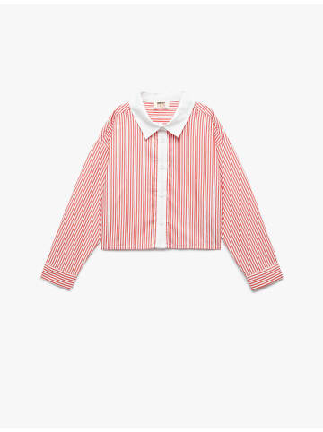 KOTON SHIRTS LS in Rot Gestreift