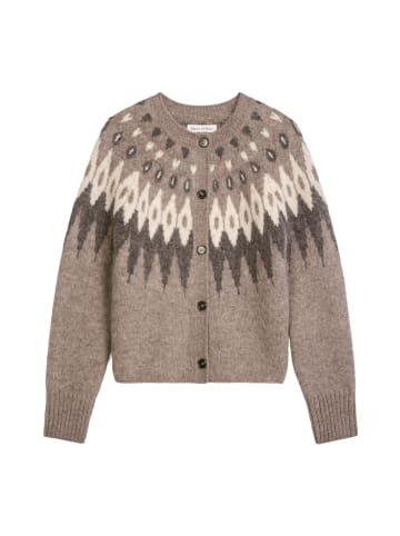 Marc O'Polo Jacquard-Cardigan slim in Dark Brown