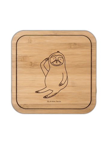 Mr. & Mrs. Panda Glasuntersetzer Faultier Vogel ohne Spruch in Transparent