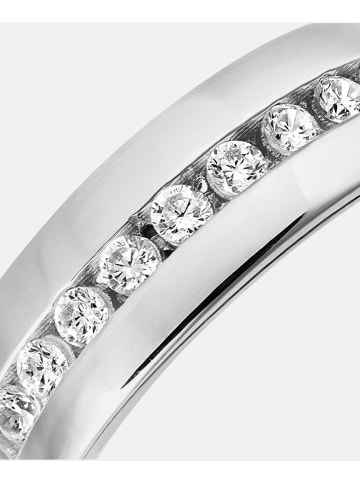 Diamant L'éternel Ehering aus 375 Weißgold mit Zirkonia