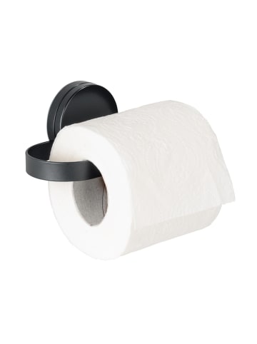 Wenko Toilettenpapierhalter PAVIA Static-Loc in Schwarz, (B) 15,5 x (H) 6 x (L) 7,5 cm