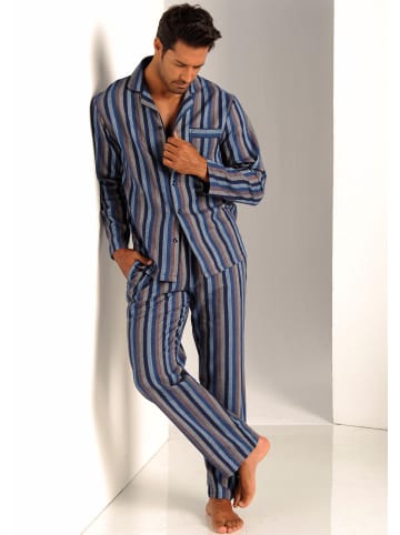 H.I.S Pyjama in marine-braun