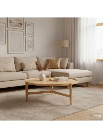 home24 home24 Couchtisch aus Echtholzfurnier und Eiche in Braun im naturnahen Stil in Braun