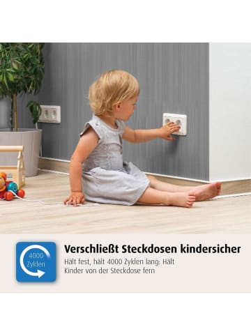 Reer Steckdosenschutz, klebbar, weiß, 10 Stück in Weiß ab 0 Monate
