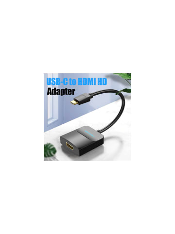 Vention USB C Typ C auf HDMI Display Adapter Konverter 0.15cm in Schwarz