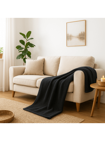 biederlack Cotton Home Wohndecke Uni in anthrazit