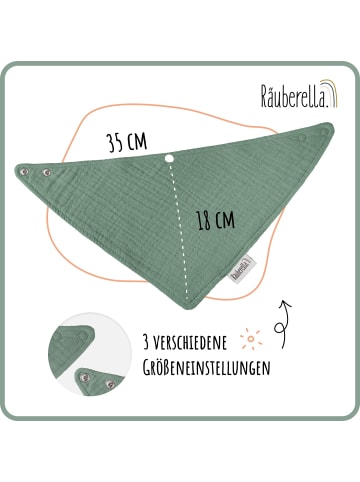 Räuberella 3er Set Musselin Lätzchen in Mint-Grün - 35 x 35 cm