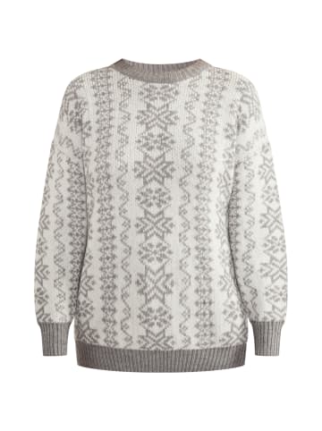 usha BLUE LABEL Strickpullover in Grau Weiss