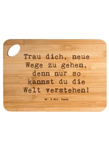 Mr. & Mrs. Panda Schneidebrett Spruch Unbekannte Orte erkunden m... in Braun