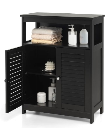 COSTWAY Badezimmerschrank in Schwarz