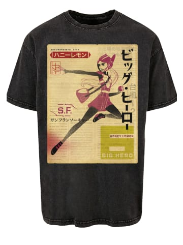 F4NT4STIC Oversize T-Shirt Big Hero 6 Honey Lemon Newspaper in schwarz