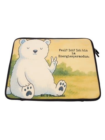 Mr. & Mrs. Panda Notebooktasche Eisbär Faul Design mit Spruch in Weiß