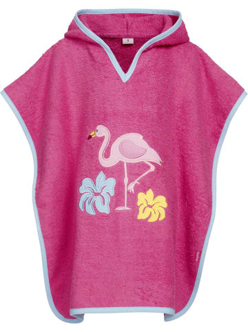 Playshoes Frottee-Poncho Flamingo in Pink