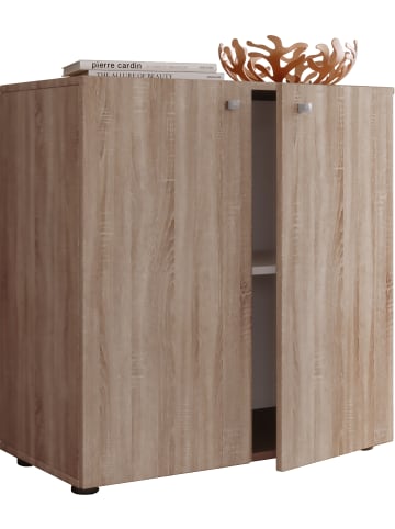 VCM Holz Kommode Sideboard Anrichte Vandol 1 Drehtüren in Sonoma-Eiche (Sägerau)