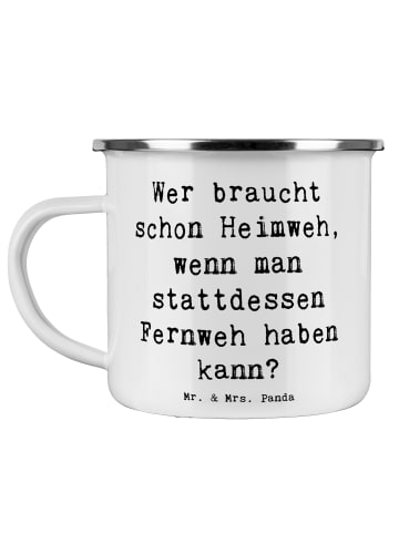 Mr. & Mrs. Panda Pott Spruch Heimweh oder Fernweh mit Spruch in Weiß