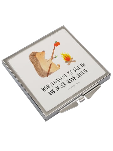 Mr. & Mrs. Panda Mini Spiegel Igel Grillen mit Spruch in Weiß