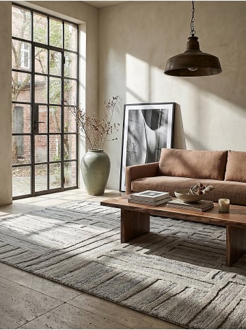 KADIMA DESIGN Wollteppich EDALE Naturmuster Wolle Kurzflor 6mm Natur 140x200cm in Natur