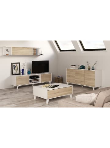 CALICOSY Couchtisch Zaiken PLUS in Weiß - (W) 100 x (H) 38 x (L) 68 cm