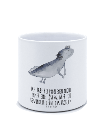 Mr. & Mrs. Panda Blumentopf Axolotl Schwimmen mit Spruch in Weiß