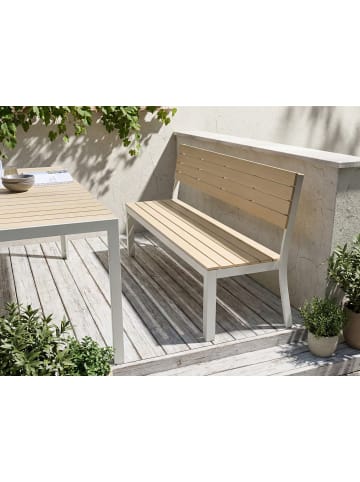 Beliani Gartenbank COMO in Beige/Weiß - (W) 174 x (H) 91 x (L) 51 cm