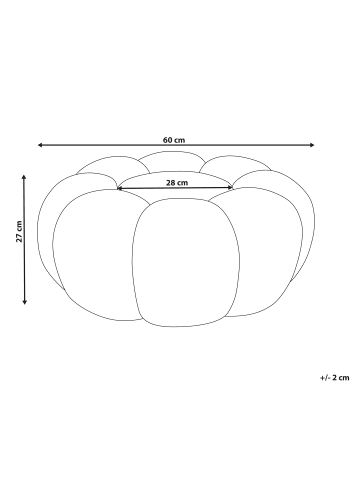 Beliani Pouf BEAUFORT in Weiß - (W) 60 x (H) 27 x (L) 60 cm