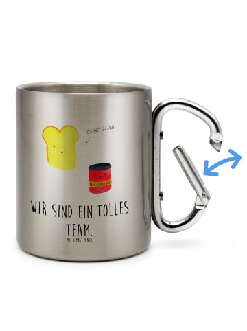 Mr. & Mrs. Panda Edelstahlbecher Toast Marmelade mit Spruch in Silber